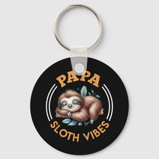 Toekomstige vader Papa Sloth vibreert grappige bin Sleutelhanger (Voorkant)