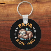 Toekomstige vader Papa Sloth vibreert grappige bin Sleutelhanger (Voorkant)