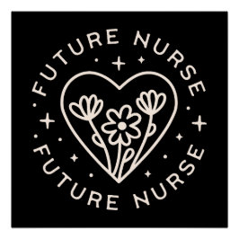 Toekomstige verpleegkundige affirmaties floral quo perfect poster