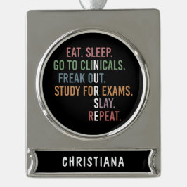 Toekomstige verpleegkundige RN Gifts Verzilverd Banner Ornament
