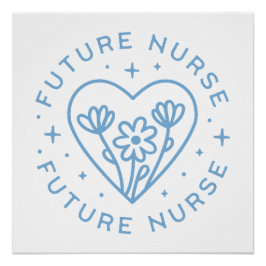 Toekomstige verpleegkundige student preppy floral perfect poster