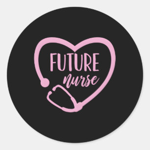 Toekomstige verpleegkundige student verpleegkunde  ronde sticker
