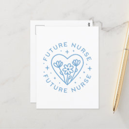 Toekomstige verpleegkundige studentmotivatie blauw briefkaart