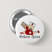 Toekomstige verpleegster ronde button 5,7 cm (Voorkant /achterkant)