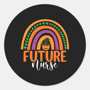 Toekomstige Verpleegster Verpleging Regenboog Pomp Ronde Sticker