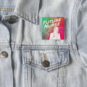 Toekomstige verpleegster vierkante button 5,1 cm (In situ)