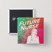 Toekomstige verpleegster vierkante button 5,1 cm (Voorkant /achterkant)