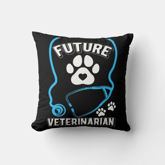 Toekomstige veterinaire stethoscoop Funny Kussen (Voorkant)