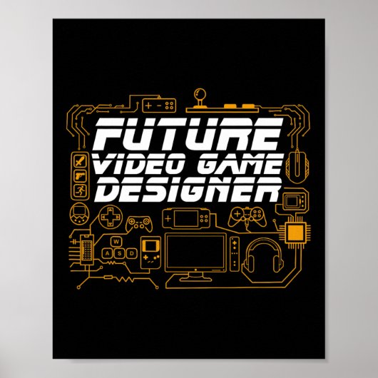 Toekomstige videospelontwerper Programmer Codering Poster (Voorkant)