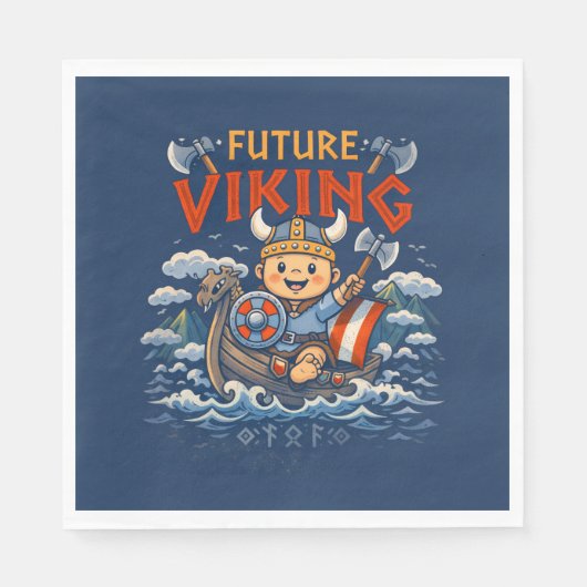 Toekomstige Viking Grappige Noorse servetten (Voorkant)