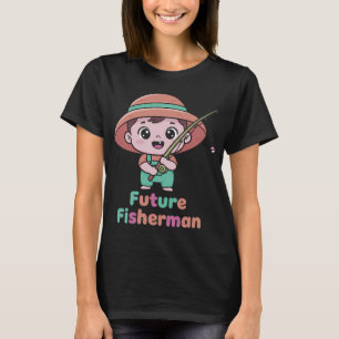 Toekomstige Visser Schattig Baby Visser Cartoon T-shirt