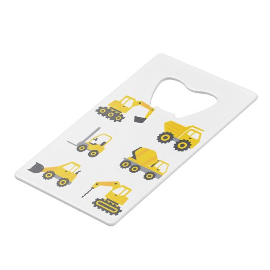 Toekomstige voertuigen voor de bouw van graafmachi creditkaart flessenopener (Achterkant Gekanteld)