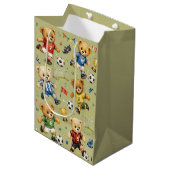 Toekomstige Voetbalster Team Teddy Medium Cadeauzakje (Voorkant Gekanteld)