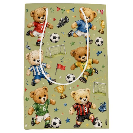 Toekomstige Voetbalster Team Teddy Medium Cadeauzakje (Voorkant)