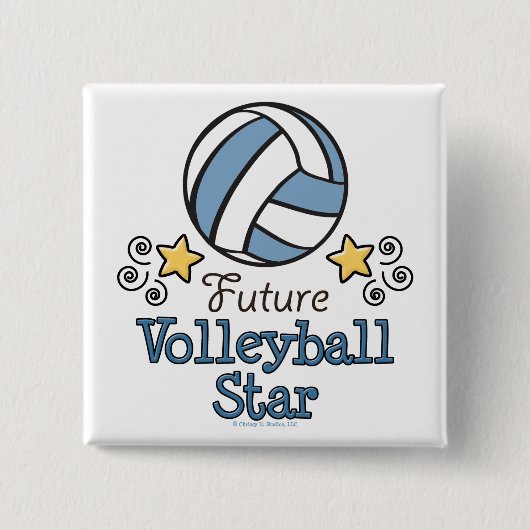 Toekomstige Volleyball Star-Button Vierkante Button 5,1 Cm (Voorkant)