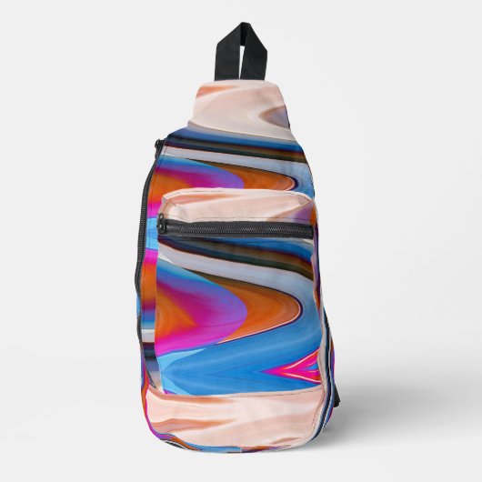 Toekomstige Vormen Magenta Wervelprint Cut Naaizak Sling Bag (Voorkant)