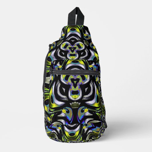 Toekomstige Vormen Metallic Geel Prisma Sling Bag (Voorkant)