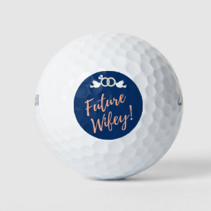 Toekomstige vrouw liefdesvogels in diepblauw golfballen