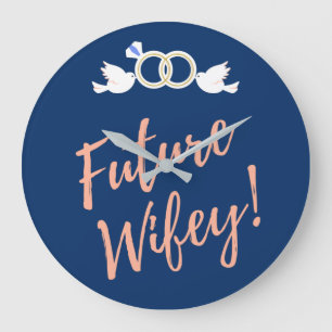 Toekomstige vrouw Love Birds in Deep Blue   Grote Klok