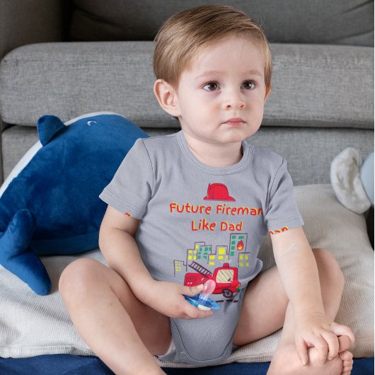 Toekomstige vuurman zoals pa Hand Drawn Romper