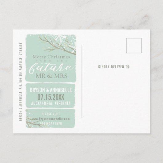 Toekomstige Waterverf van de heer en mevrouw Winte Aankondigingskaart (Achterkant)