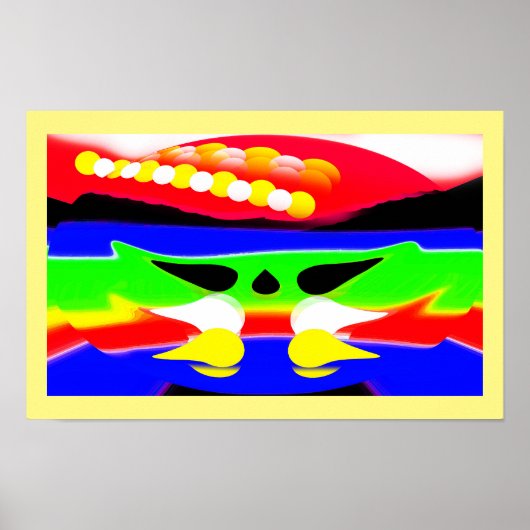 Toekomstige wereld leuke abstracte kunst poster (Voorkant)