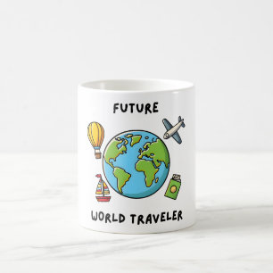 Toekomstige wereld reiziger avontuur Keepsake Koffiemok