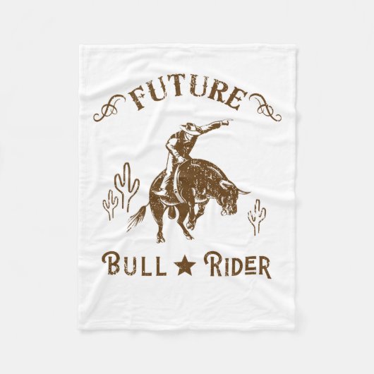 Toekomstige Westerne Mannen van Bull Rider Cowboy Fleece Deken (Voorkant)