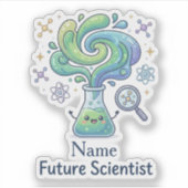 Toekomstige Wetenschapper Gepersonaliseerde Naam B Sticker (Voorkant)