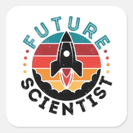 Toekomstige wetenschapper vierkante sticker (Voorkant)