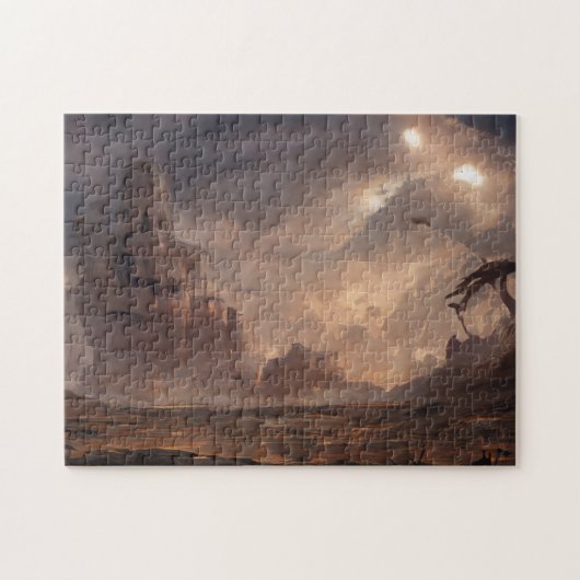 Toekomstige Zee waterwolken Rijn Natuur Scifi Legpuzzel (Horizontaal)
