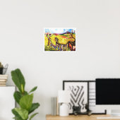 Toekomstige zomer in het plattelandskunst poster (Thuiskantoor)