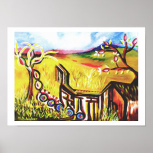 Toekomstige zomer op het platteland poster