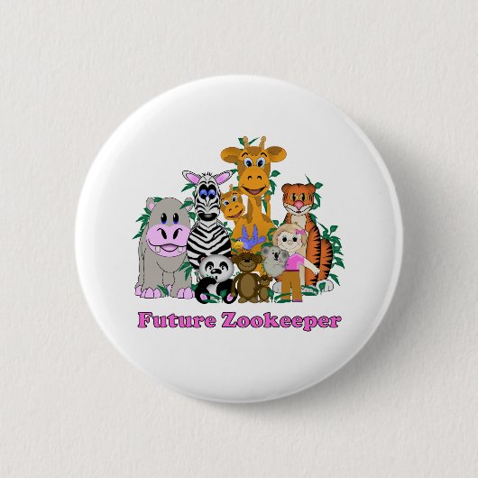 Toekomstige Zookeeper Girl Ronde Button 5,7 Cm (Voorkant)