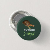 toekomstige zoöloog - tortoise ronde button 3,2 cm (Voorkant /achterkant)