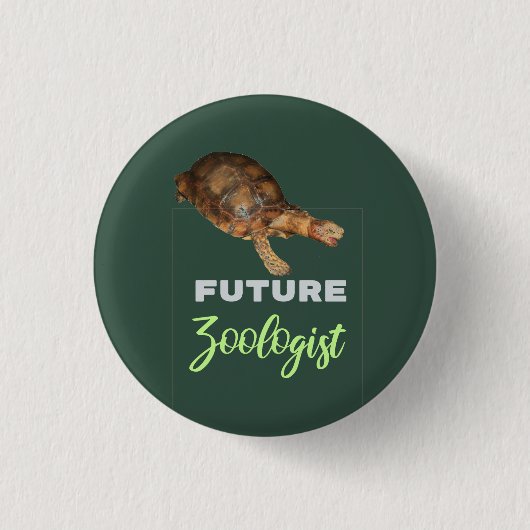 toekomstige zoöloog - tortoise ronde button 3,2 cm (Voorkant)