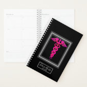 Toekomstige Zurse Roze Zwarte Caduceus Persoonlijk Planner (Display)