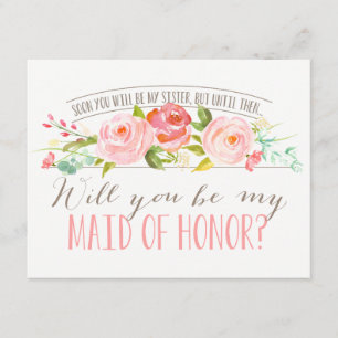 Toekomstige zuster   Bridesmaid Maid of Honor Kaart
