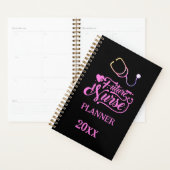 Toekomstige zuster Elegant Modern Pink en Black Planner (Display)