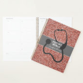 Toekomstige zuster Stethoscoop roze glitter gepers Planner (Display)