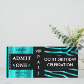 Toelating Birthday Party Blauwgroen Blue Black Kaart (Staand voorkant)