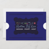 Toelating Ticket Blue 5x7-uitnodigingen Kaart (Achterkant)