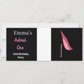 Toelating Ticket Womans Elegant Black Birthday Kaart (Voorkant)