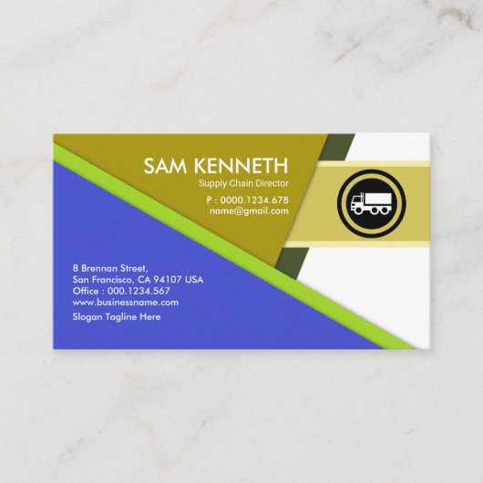 Toeleveringsketen van de futuristische driehoek visitekaartje (Voorkant)