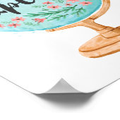 TOELICHTEN | Wereld Wereldbol Florence Waterverf T Poster (Hoek)