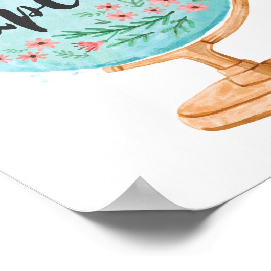 TOELICHTEN | Wereld Wereldbol Florence Waterverf T Poster (Hoek)