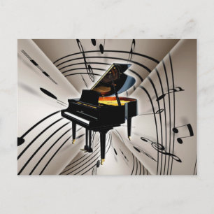 Toelichting en personeel bij piano briefkaart