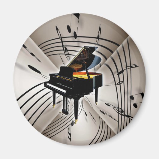 Toelichting en personeel bij piano magneet (Voorkant)