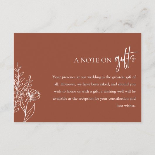 Toelichting op de mooie woorden over de bruiloft v informatiekaartje (Voorkant)