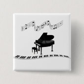 Toelichting op piano-, toetsenbord- en muziekbasis vierkante button 5,1 cm (Voorkant)